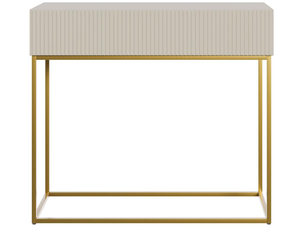 Table console - 90 cm - Dormeva gris-beige avec pieds dorés - Dormeva SKOP83459