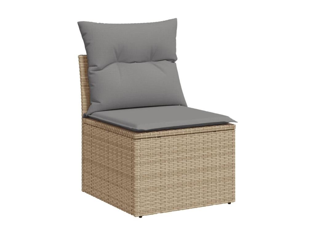 Salon de jardin avec coussins 7 pièces beige résine tressée IPGW57135