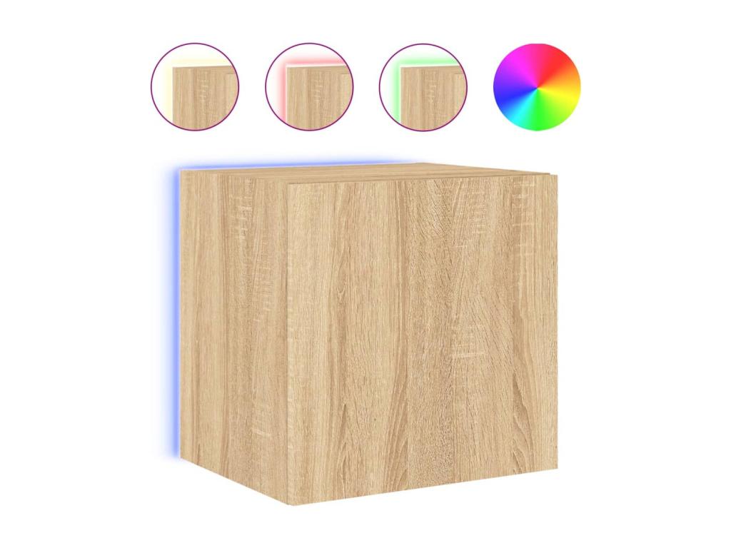 Meuble TV mural avec Dormevaères LED chêne Dormeva 40,5x35x40 cm XNEM99450