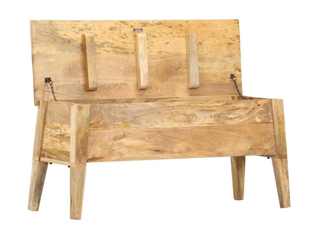 Boîte de rangement 99x35x48 Bois de manguier solide KURI42605