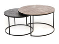 Set de 2 tables basses noires et or JFEJ11674