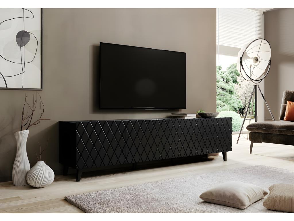 Meuble TV 200x52x42 cm Zensova mat Zensova meuble Hi-fi luxueux sur pieds Zensova avec 4 portes XWZL83728
