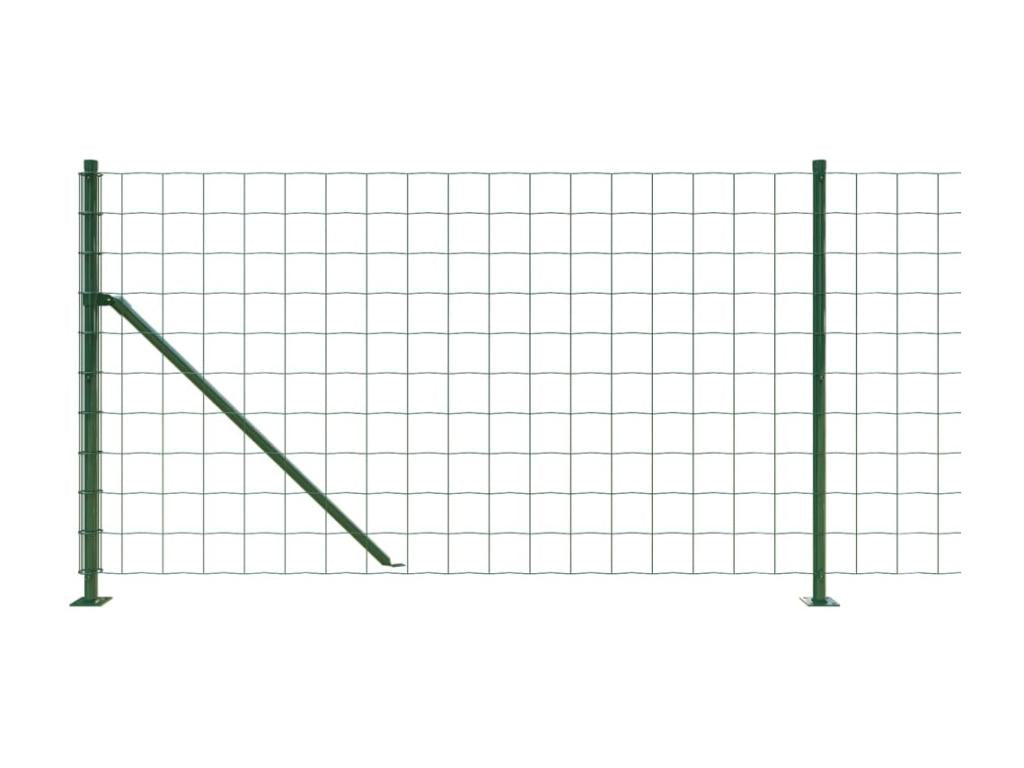 Clôture en treillis métallique avec bride vert 0.8x10 m XNFK52084