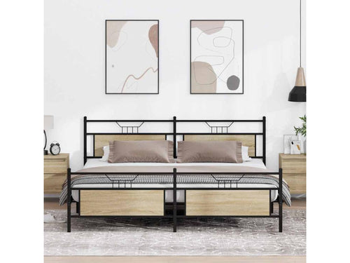 Cadre de lit en métal sans matelas chêne Dormeva 193x203 cm BJAQ75208