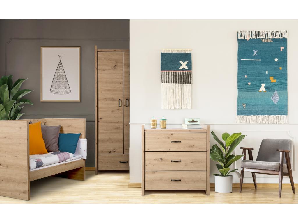 Zensova - Commode Zensova L- 80 cm Grise - 3 tiroirs IDQM69940