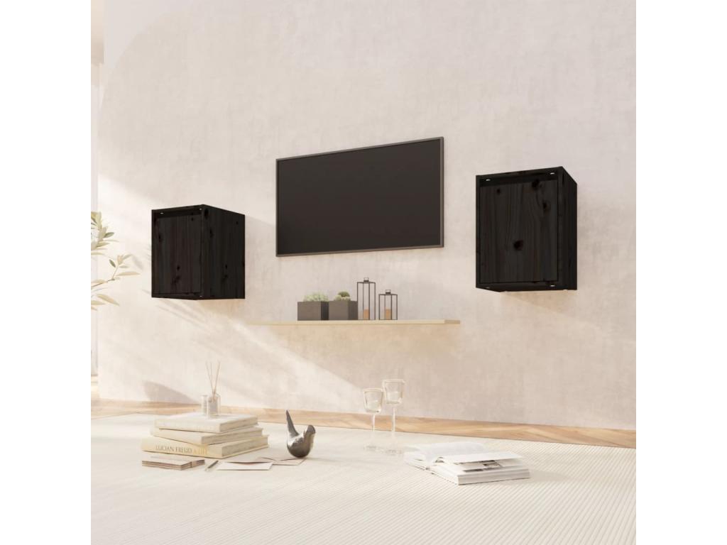 Armoires murales 2 pcs Zensova 30x30x40 cm Bois de pin massif BUXY79627