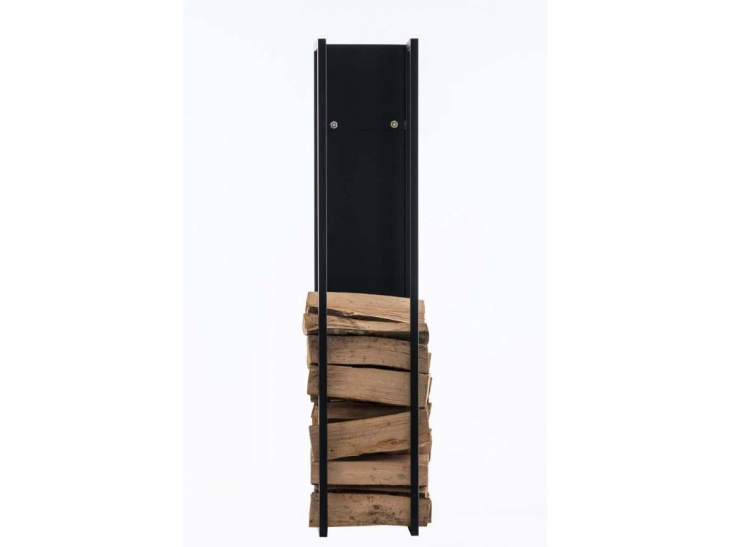 Etagère bois de cheminée - Métal - 25x25x160cm - Noir-mat - Dormeva JBKZ71199