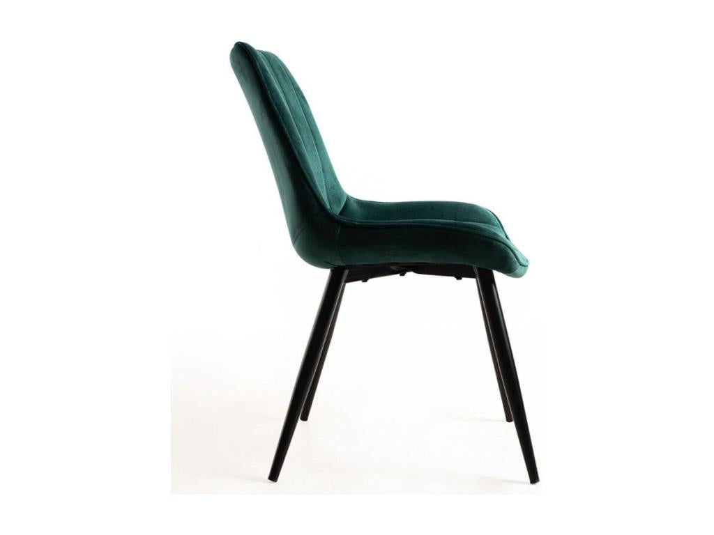 Chaise velours vert et acier noir Dormeva - Lot de 2 SHME66639