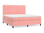 Lit à sommier tapissier avec matelas Rose 180x200 cm Velours KWUC55270