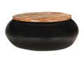 Table basse Noir 68x68x30 cm Bois de récupération solide LCMO40163