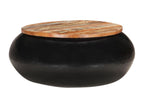 Table basse Noir 68x68x30 cm Bois de récupération solide LCMO40163