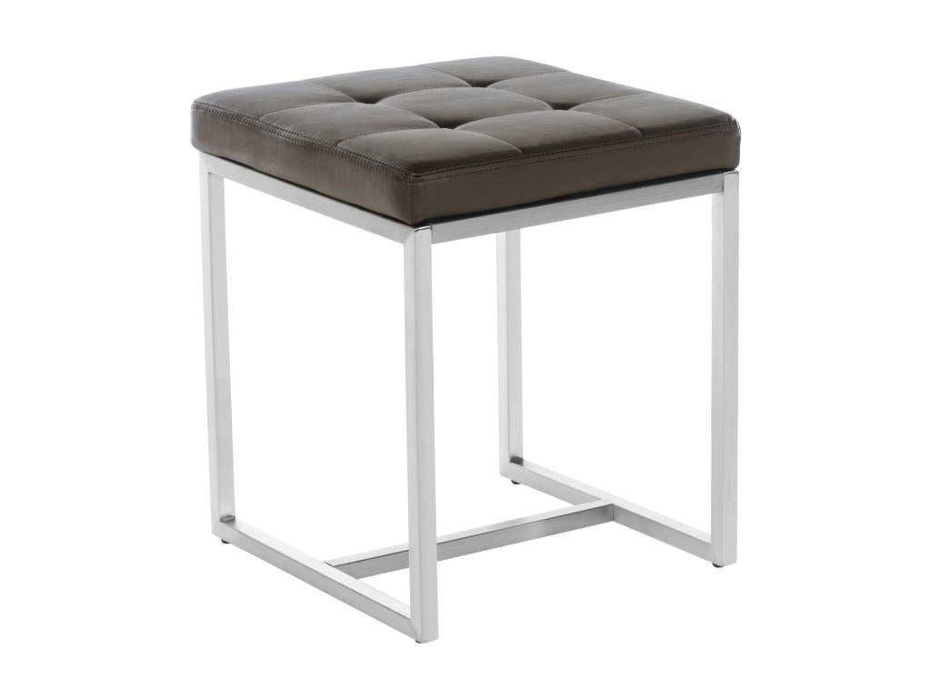 Lot de 2 Tabourets - Similicuir / Acier inoxydable - Marron - Dormeva KEDO08342