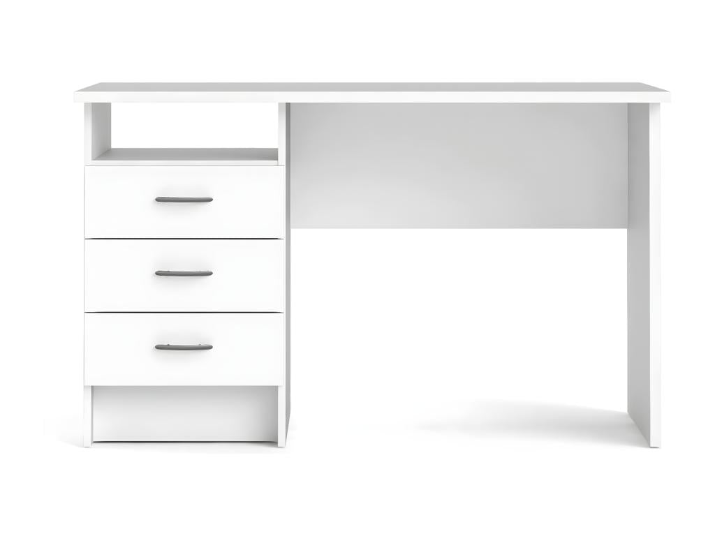 Bureau linéaire avec trois tiroirs couleur blanche Dimensions 120x72x48 cm GBKY50133