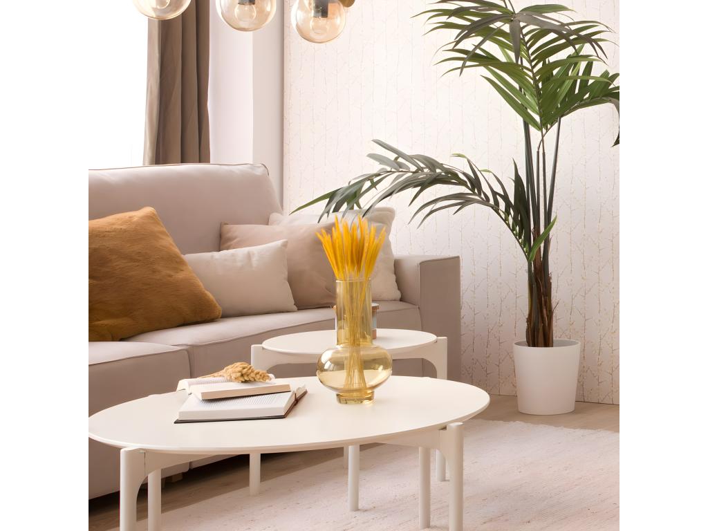 Table basse effet bois blanc 50x45 FOQF07155