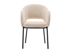 Lot de 6 chaises avec accoudoirs en tissu texturé et métal noir - Beige - Dormeva VNKB17424