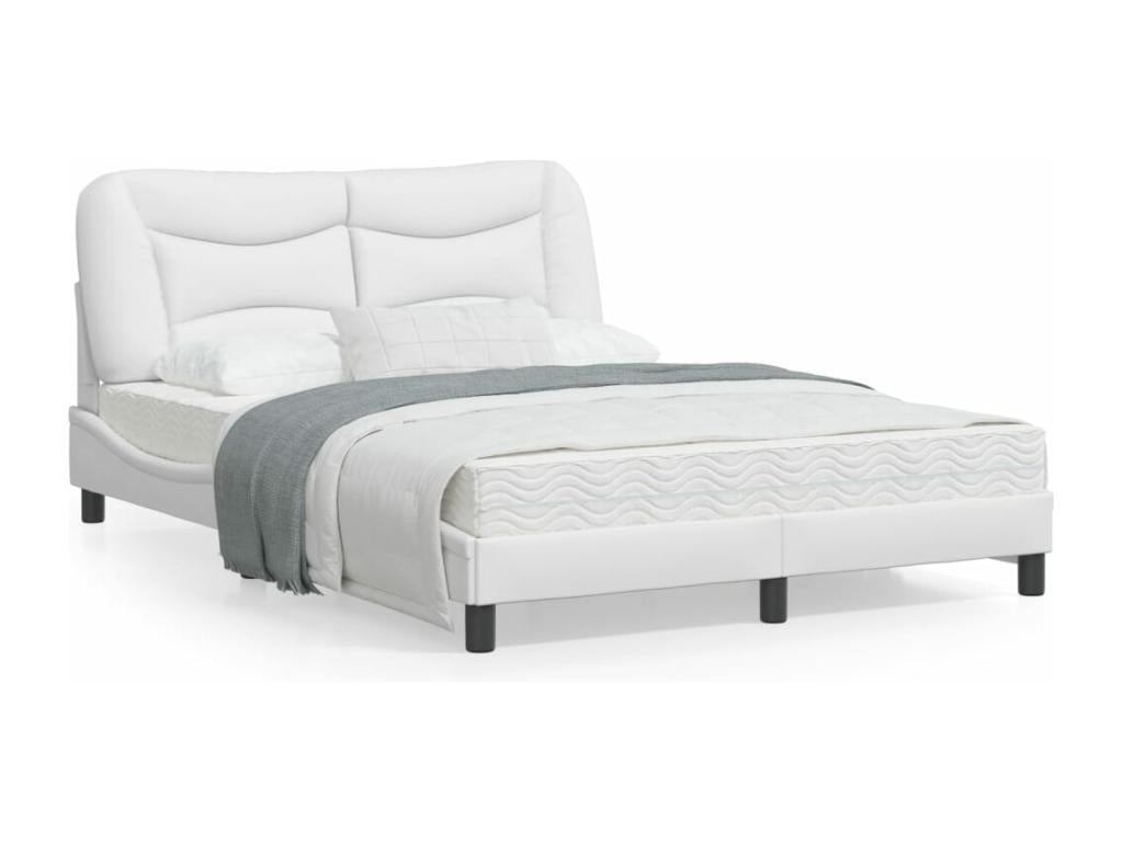 Cadre de lit avec Zensova LED blanc 140x190 cm similicuir INYE40598