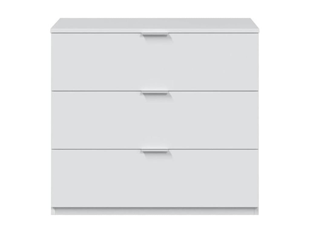 Commode avec 3 tiroirs couleur blanc - Longueur 80 x Hauteur 77 x Profondeur 38 cm LBBA72292