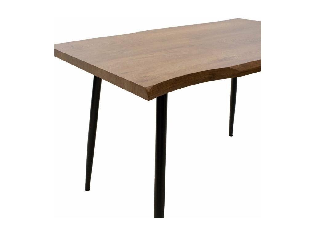 Table à manger neve MDF noyer - pieds métal noir 120x80x75 cm VMXF60576
