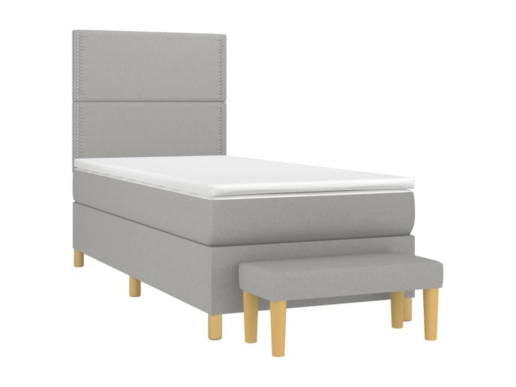 Lit à sommier tapissier avec matelas Gris clair 90x200 cm Tissu OGXT82037