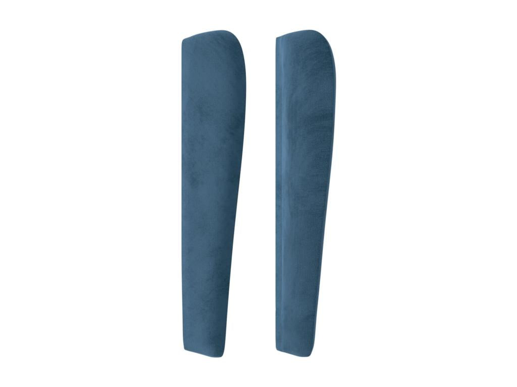 Tête de lit avec oreilles Bleu foncé 203x23x118/ 128 cm Velours QGGW14409