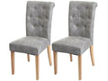 Lot de 2 chaises de salle à manger Zensova II rivets - Zensova/ textile gris clair pieds clairs YERH29876