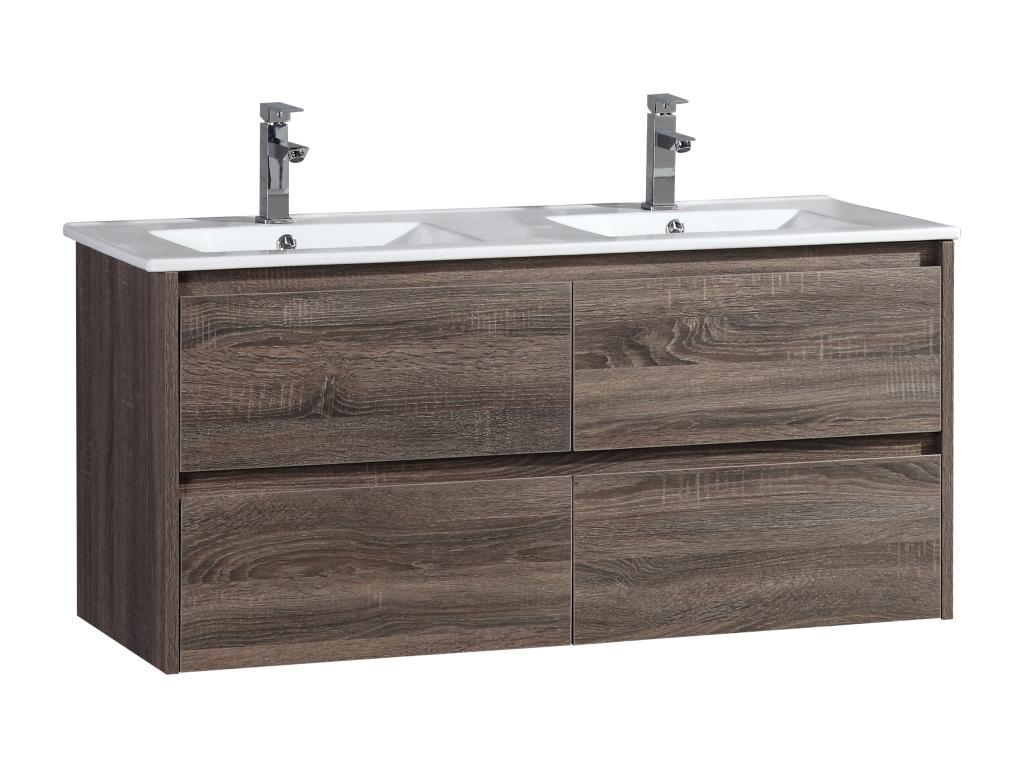 Meuble double vasque 120 cm marron Zensova UXCD16745