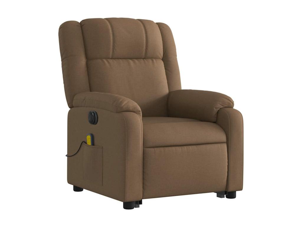 Fauteuil inclinable de massage électrique Marron Tissu LFJX89138