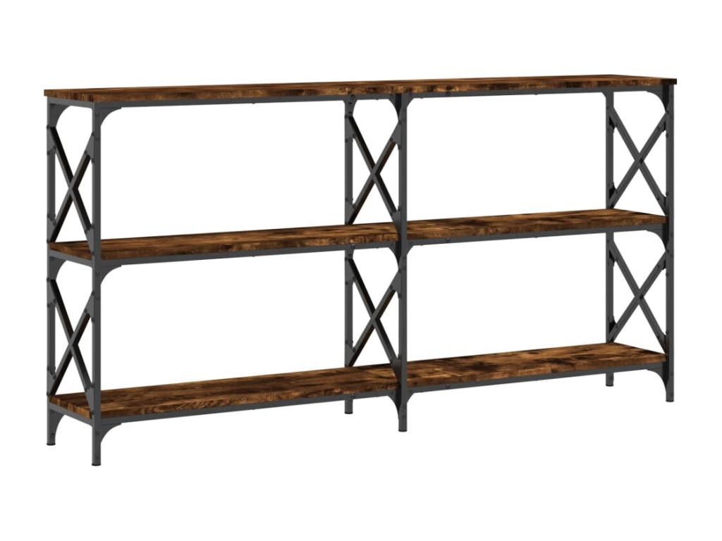 Table console chêne fumé 200x28x80.5 bois d'ingénierie WNNP46837