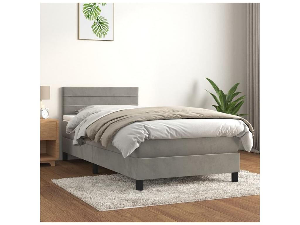 Sommier à Dormeva de lit et matelas Gris clair 100x200 Velours GYMV57249