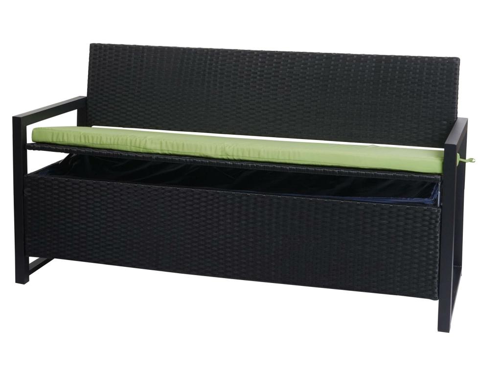 Poly-Rotin Banc 3 places Zensova-F39 anthracite coussin vert VJFJ39873