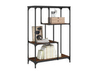 Bibliothèque chêne marron 81x36x115 cm bois ingénierie et acier RBJV57414