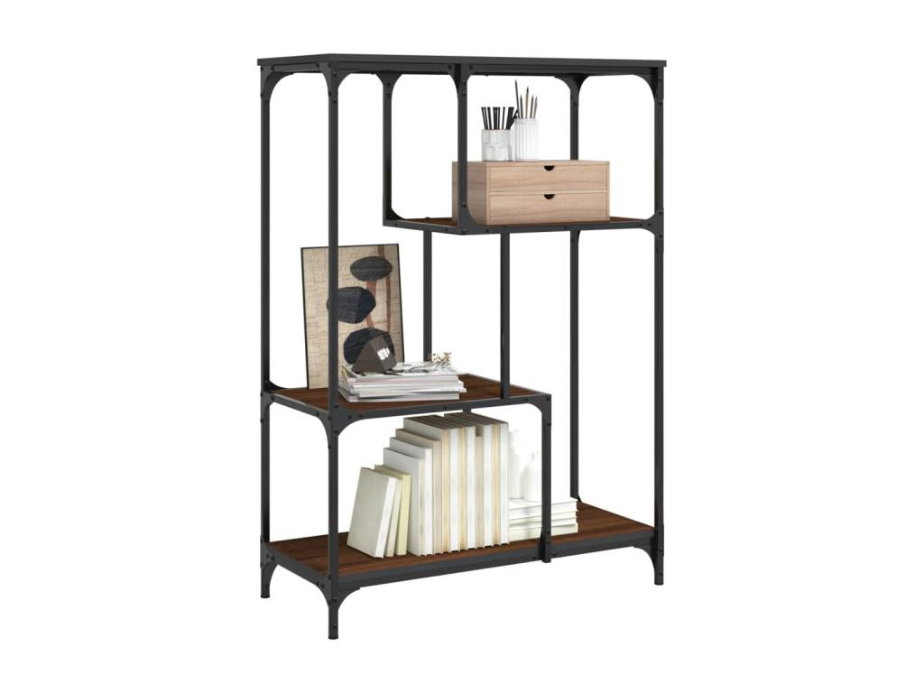 Bibliothèque chêne marron 81x36x115 cm bois ingénierie et acier RBJV57414