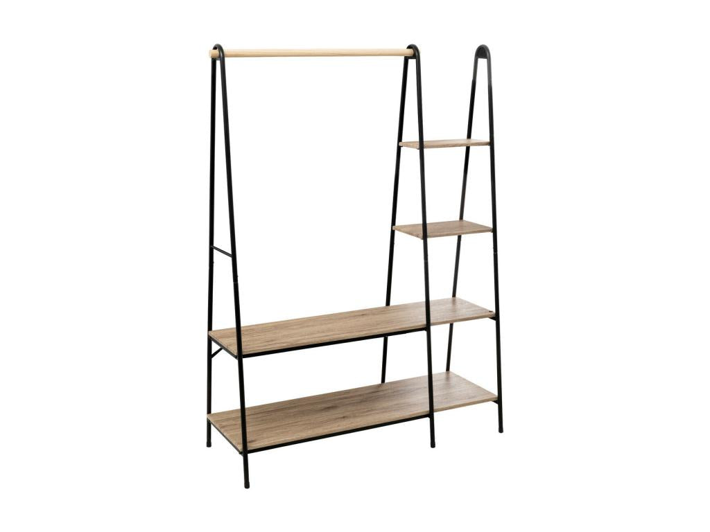 Penderie Portant à vêtements avec étagères en bois et métal H 165 cm EPJY51744
