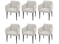 Chaise de salle à manger Dormeva-H93 lot de 6 tissu/textile crème-beige XEJP69526