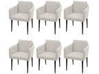 Chaise de salle à manger Dormeva-H93 lot de 6 tissu/textile crème-beige XEJP69526