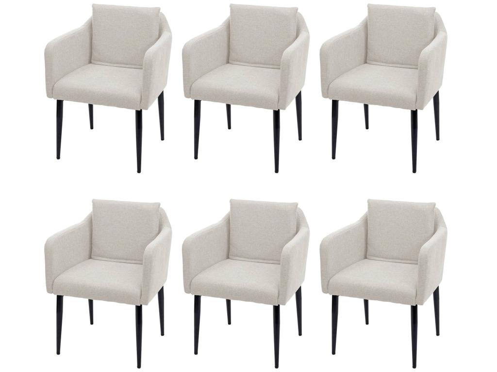 Chaise de salle à manger Dormeva-H93 lot de 6 tissu/textile crème-beige XEJP69526