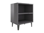 Tables de chevet pieds en métal 2 pcs Gris brillant 40x30x50 TTMG94046