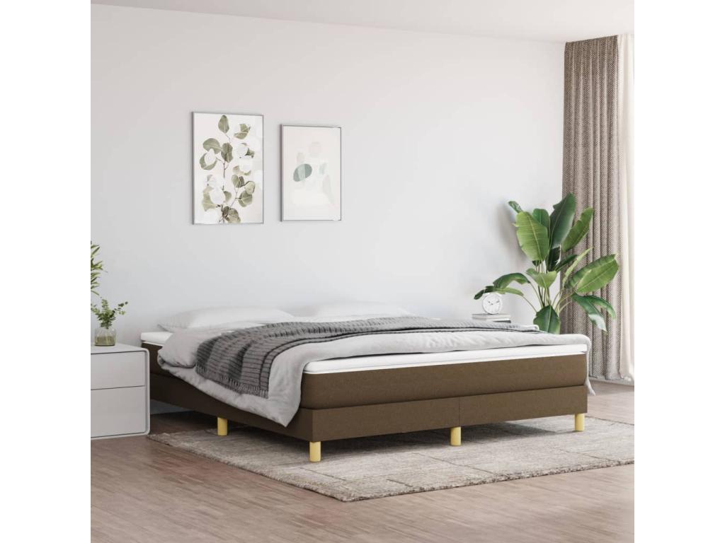 Lit à Zensova tapissier avec matelas Marron foncé 180x200 cm LLKH31210