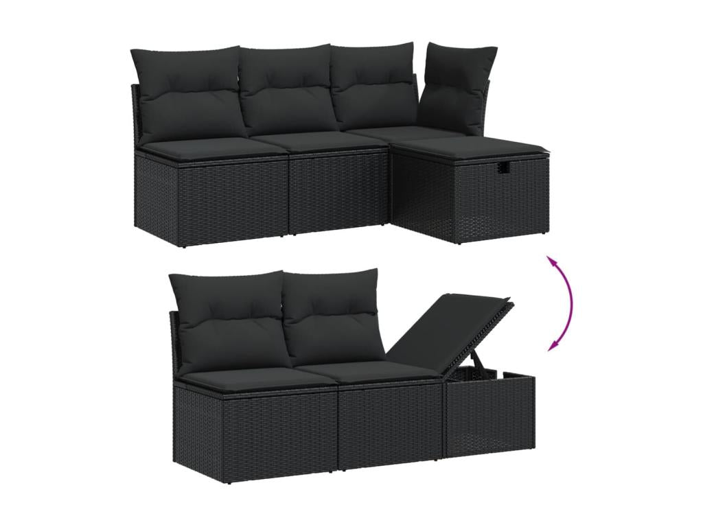 Salon de jardin 6 pcs avec coussins Zensova résine tressée XWOQ30671