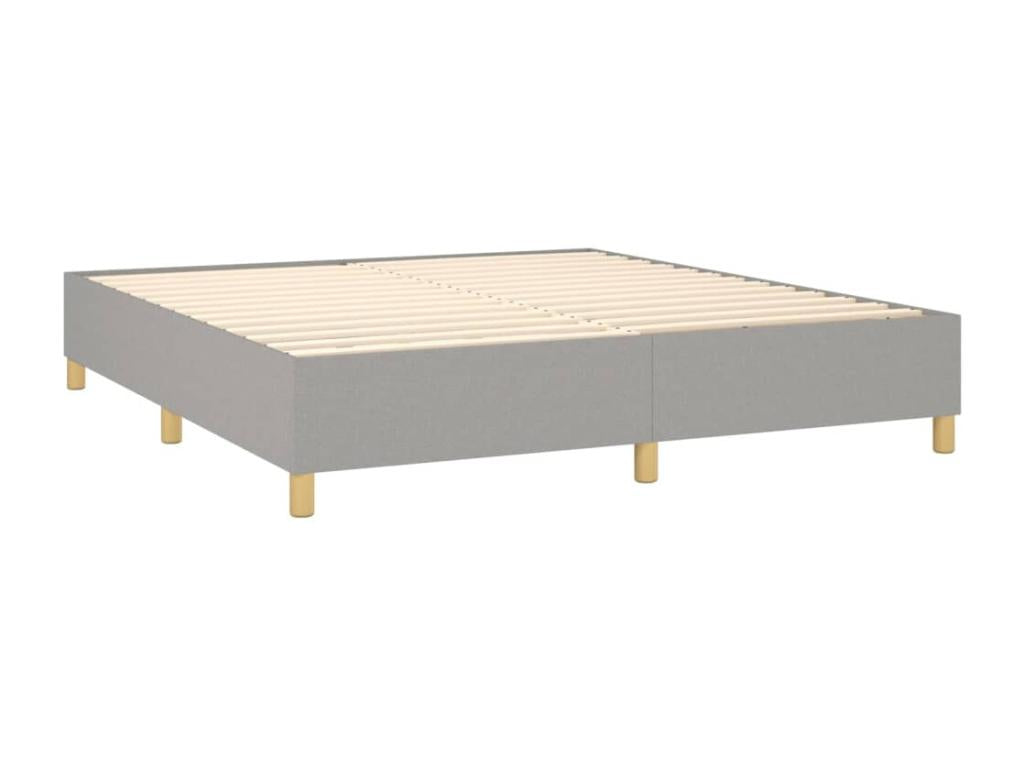 Lit à sommier tapissier avec matelas Gris clair 180x200cm Tissu ZUFO39066