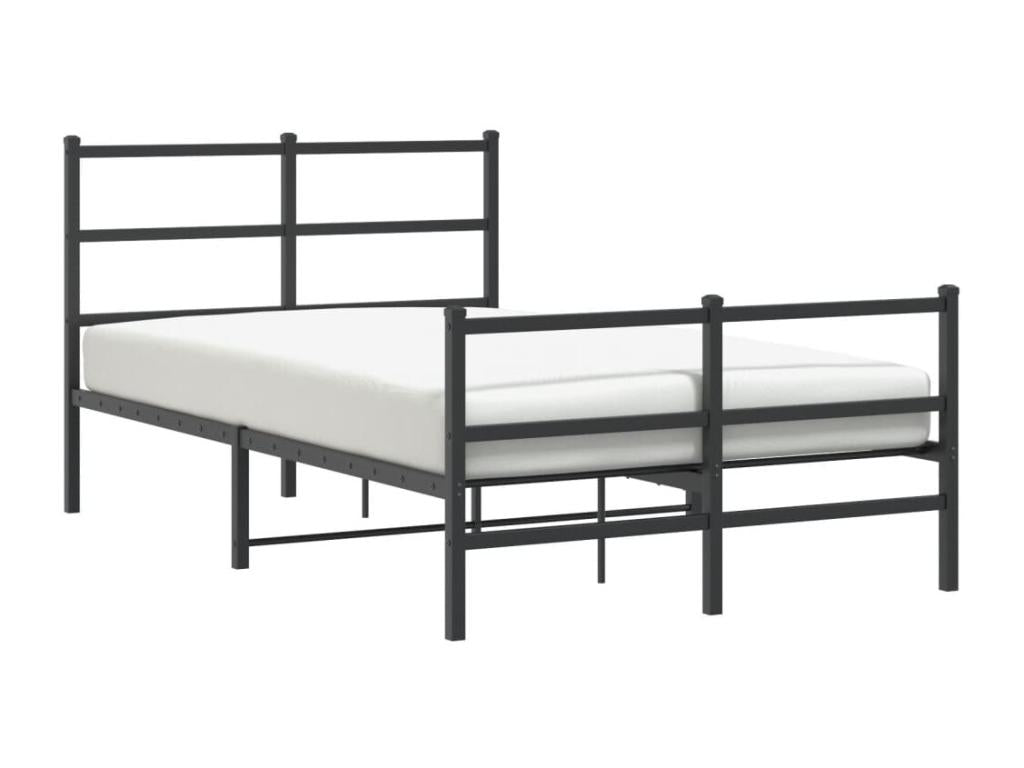 Cadre de lit métal avec tête de lit/ pied de lit Zensova 120x190 cm BCHW78591