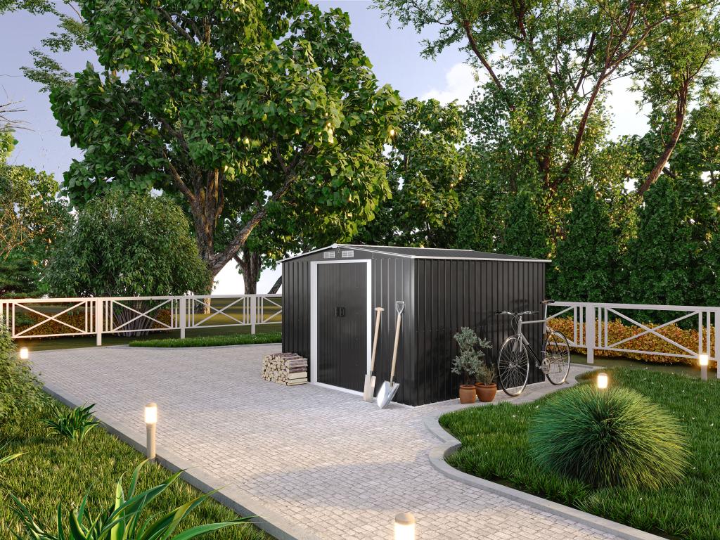 Abri de jardin métal en acier galvanisé gris 6.6 m² - Zensova PYDR26144