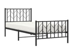 Cadre de lit métal avec tête de lit/pied de lit noir 90x190 cm WZHO59867