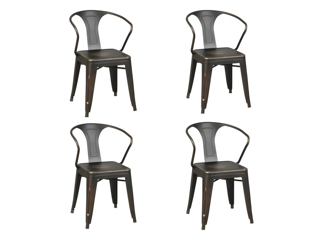 Quatuor de chaises Acier - Zensova ZJCG13102