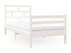 Cadre de lit sans matelas blanc 90x190 cm bois massif ZLDO71120