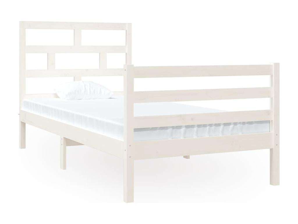 Cadre de lit sans matelas blanc 90x190 cm bois massif ZLDO71120