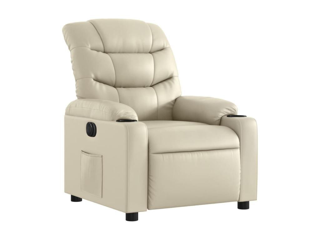 Fauteuil inclinable électrique Crème Similicuir MDHH98341