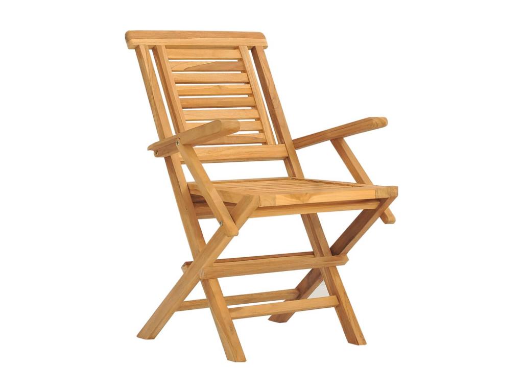 Chaises de jardin pliantes 4 pièces 56x63x90 cm bois massif teck SQYM75258