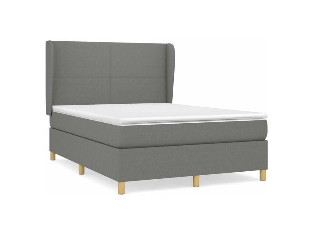Sommier à Dormeva de lit avec matelas Gris foncé 140x190 Tissu KVOR96095