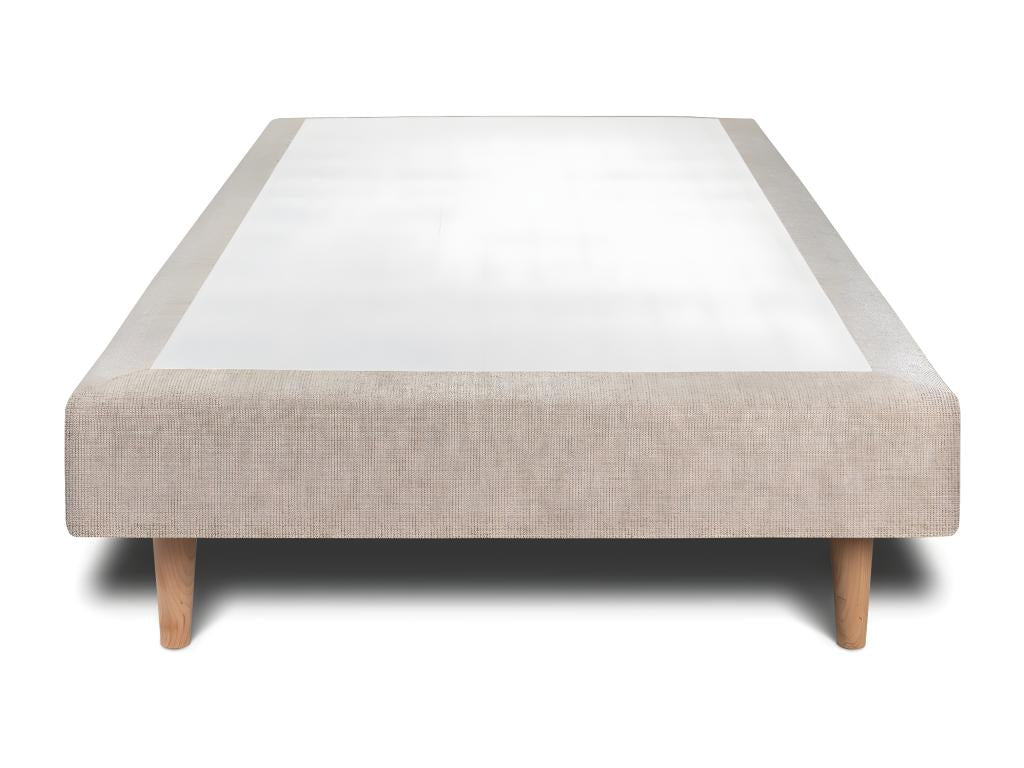 Sommier Tapissier Tissu Beige brun 80x200 H35cm XHVJ93633